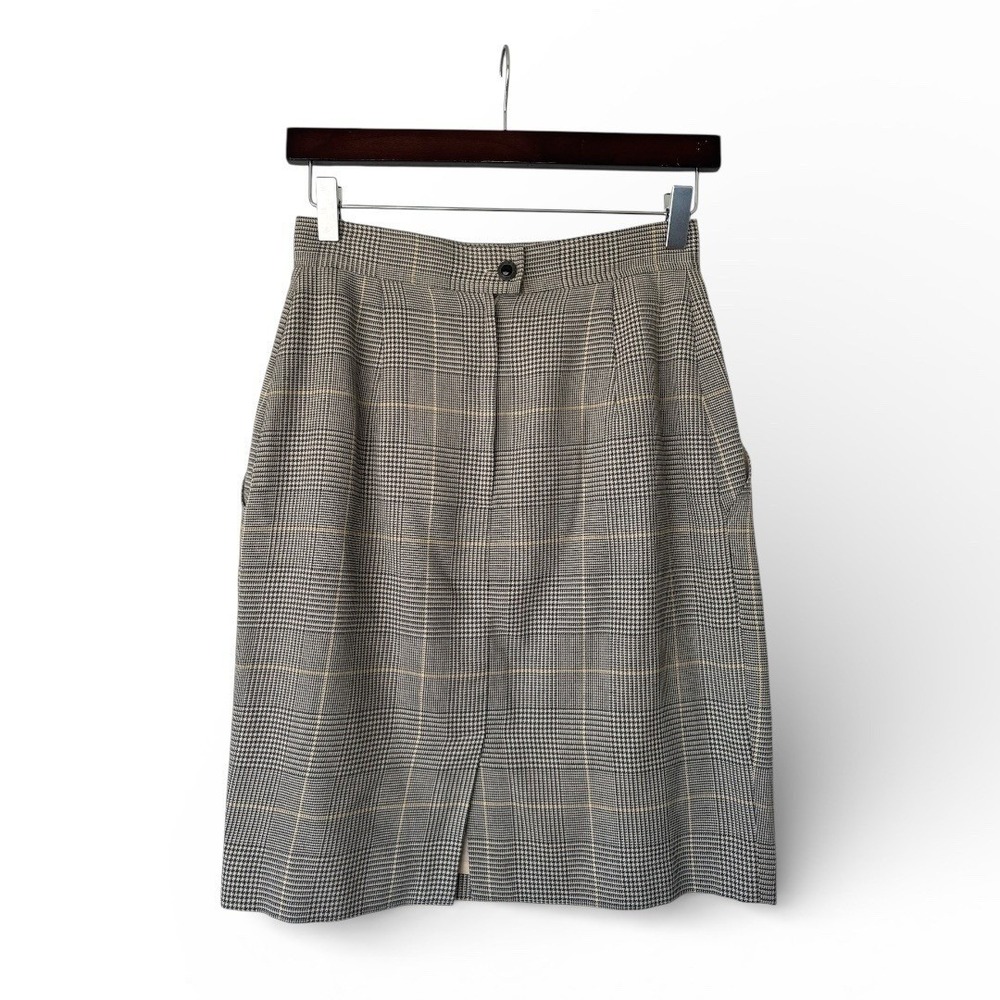 Vintage Plaid Pleated Skirt w/Pockets Academia Preppy Women's Sz‎ 6 - Picture 3 of 4